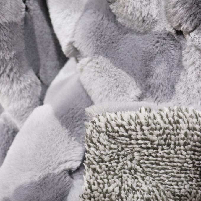 Polyester Ringan Koral Fleece Selimut Selimut Kulit Palsu Untuk Musim Dingin 320gsm 2
