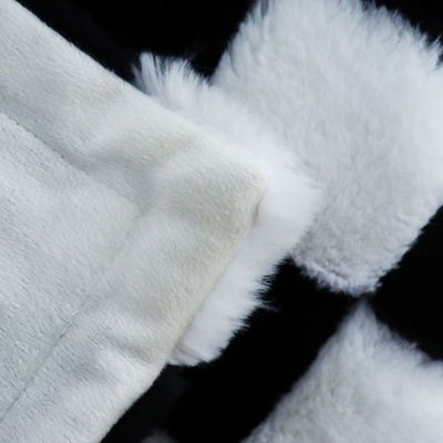 Good price 320gm Checkerboard Pola Fake Fur Lempar Berat Fake Fur Selimut on line