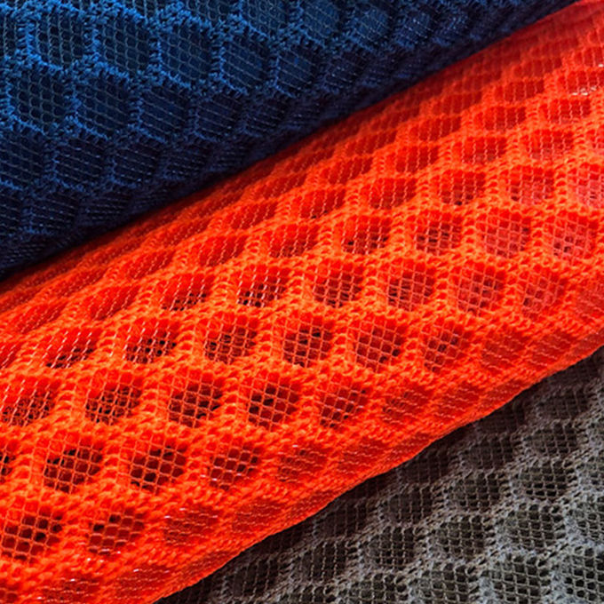 100% Polyester Daur Ulang Polyester Mesh Dipakaikan Airmesh 3D Mesh Material 2